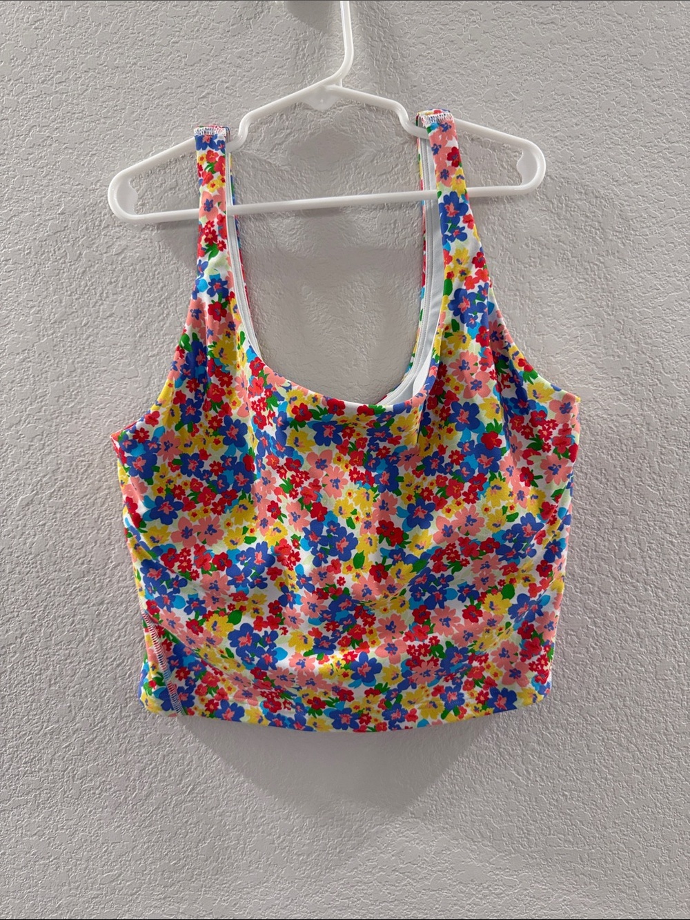 Floral Scoop Neck Crop Tank Top Sports Bra Multicolor